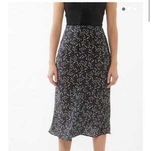 Black printed midi skirt